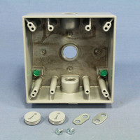 Pass and Seymour Gray Die-Cast Aluminum Weatherproof 2-Gang Deep Outlet Box 3-Hole 1/2" WPB232
