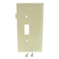 Pass and Seymour Semi-Jumbo Ivory Sectional End Toggle Switch Unbreakable Wallplate Nylon Cover PJSE1-I