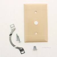 P&S Ivory Telephone Cable Wallplate Strap Mount Plastic Cover 13/32" Hole SP12-I