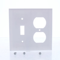 Pass and Seymour White Thermoset Plastic 2-Gang Wallplate Switch Duplex Receptacle Lined Cover SP18-W