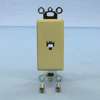 Pass and Seymour Ivory Plastic Flush Decorator Phone Jack Telephone Wallplate 1-Gang Insert 26TE14-I