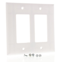 Pass & Seymour White Smooth Junior Jumbo 2-Gang Decorator GFCI GFI Device Plastic Wallplate Thermoset Cover SPJ262-W