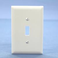 Pass & Seymour TrademasterJumbo 1-Gang White Thermoplastic Unbreakable Nylon Toggle Switch Wallplate Cover TPJ1-W
