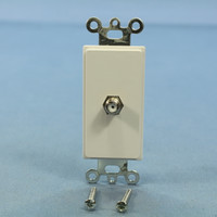 Pass and Seymour White Decorator Coax Cable CATV Wall Plate Video Jack 1-Gang Insert 26CATV-W