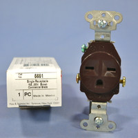 Pass and Seymour 5651 Brown Industrial Single Outlet Receptacle NEMA 6-15R 15A 250V
