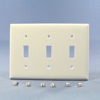 Pass and Seymour White 3-Gang Standard Toggle Switch Plastic Wallplate Cover SP3-W