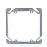 Pass & Seymour Gray Thermoplastic M100 Slater Raised 3/8" 2-Gang Device Cover for 4" Square Box RC-2-GY