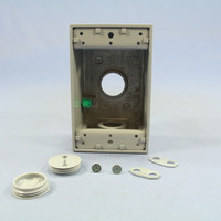 Pass and Seymour Gray Die-Cast Aluminum Weatherproof 1-Gang Deep Outlet Box 3-Hole 3/4" WPB33