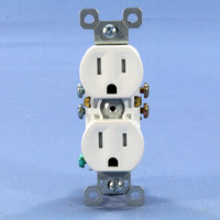 Pass & Seymour 3232TR-W White Tamper Resistant Receptacle Outlet 15A 125V NEMA 5-15R Bulk
