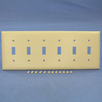 P&S Trademaster Ivory 6-Gang Toggle Switch Cover Plate Nylon Wallplate TP6-I