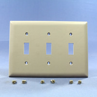 P&S TrademasterGray 3-Gang Toggle Switch UNBREAKABLE Wallplate Cover TP3-GRY
