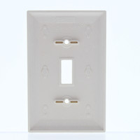 Pass & Seymour Commercial Light Almond Junior-Jumbo LARGE Thermoset Plastic 1-Gang Cover Toggle Switch Wallplate SPJ1-LA