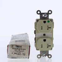Pass & Seymour TR63-HI Ivory Tamper Resistant Straight Blade Duplex Receptacle Outlet NEMA 5-20R 20A 125V Hospital Grade