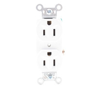 Pass & Seymour CR15-W White Commercial Grade Receptacle Outlet Duplex 15A 125V