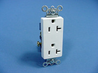 Pass and Seymour 26342-W White Decorator Specification Grade Receptacle Duplex Outlet 20A