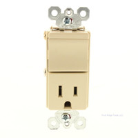 Pass and Seymour Ivory Decorator Rocker Light Switch Straight Blade Receptacle Power Outlet 5-15R 15A 125V Bulk TM818-I