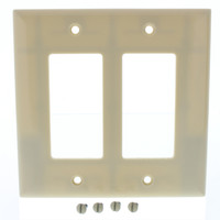 Pass & Seymour Ivory Smooth Junior Jumbo 2-Gang Decorator GFCI GFI Device Plastic Wallplate Thermoset Cover SPJ262-I