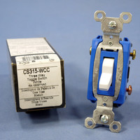 Pass & Seymour White COMMERCIAL Toggle Light Switch 3-Way 15A CS315-W