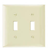 Pass and Seymour Brown 2-Gang Standard Size Dual Toggle Switch Thermoset Cover Plastic Wallplate Switchplate SP2
