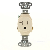 P&S Light Almond Tamper Resistant Commercial Straight Blade Single Receptacle Outlet NEMA 5-20R 20A 125V TR5351-LACC8