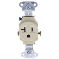 Pass & Seymour Ivory Spec Grade Single Receptacle Outlet 20A 125V 5351-I