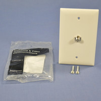 P&S Lt Almond Coaxial Cable CATV Wallplate Video Jack F-Connector TPCATV-LA