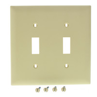 P&S TrademasterIvory 2G Toggle Switch Nylon UNBREAKABLE Wallplate Cover TP2-I