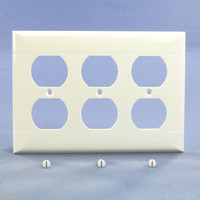 Pass and Seymour White Standard 3-Gang Receptacle Outlet Plastic Wallplate Cover SP83-W