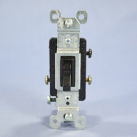 Pass & Seymour Black RESIDENTIAL 3-Way Toggle Wall Light Switch 15A Bulk 663-BKG