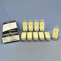 10 Pass and Seymour Ivory Tamper Resistant Straight Blade Decorator Receptacle Outlets NEMA 5-15R 15A 125V 885TR-I