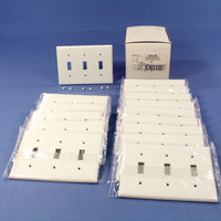 15 Pass and Seymour White 3-Gang Standard Toggle Switch Plastic Wallplate Covers SP3-W