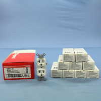 10 Pass & Seymour CR20-W White Commercial Grade Straight Blade Receptacle Duplex Outlets NEMA 5-20R 20A 125V