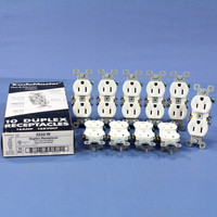 10 Pass & Seymour Legrand White Receptacles Duplex Outlet 15A 125V NEMA 5-15R Trademaster 3232-W