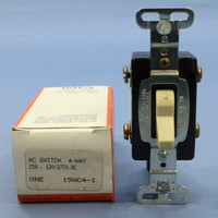 New Pass and Seymour Ivory INDUSTRIAL 4-WAY Toggle Wall Light Switch 15A 15AC4-I