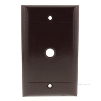 Pass & Seymour Brown Standard 1-Gang P-Line Plastic Wallplate Telephone 13/32" Hole with Knockout Box Mount P731