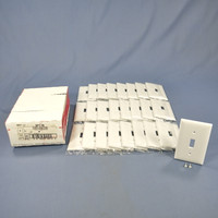 25 Pass and Seymour White Toggle Light Switch Cover Wall Plates Switchplates SP1-W