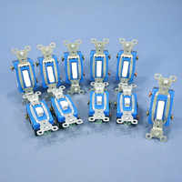 10 Pass & Seymour White COMMERCIAL Toggle Light Switches 3-Way 15A CS15AC3-W