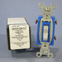 New Pass & Seymour Gray COMMERCIAL Toggle Light Switch 3-Way 15A CS315-GRY Boxed
