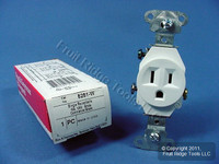 10 Pass & Seymour White Specification Grade Receptacles Single Outlet 15A 5251-W