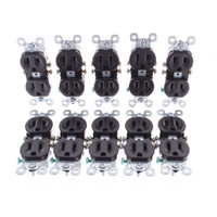 10 Pass & Seymour Legrand Brown Receptacles Duplex Outlet 15A 125V NEMA 5-15R Trademaster 3232