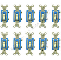 10 Pass & Seymour Ivory COMMERCIAL Toggle Light Switches 15A CS15AC1-I