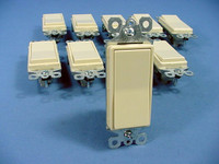 10 Pass & Seymour Ivory Decorator Rocker Wall Light Switches 3-Way 15A TM873-I
