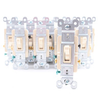 10 Pass & Seymour 663-IG Ivory Residential Toggle Wall Light Switches 3-Way 15A