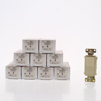 10 P&S Ivory COMMERCIAL DOUBLE POLE Decorator Rocker Wall Light Switches 20A 2622-I