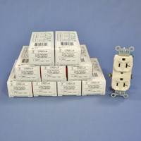 10 Pass & Seymour CR20-LA Light Almond Commercial Receptacle Outlets Duplex 20A 125V