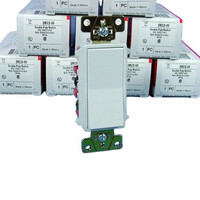 10 P&S White COMMERCIAL DOUBLE POLE Decorator Rocker Wall Light Switches 20A 2622-W