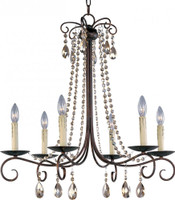 Maxim 22196UR Single-Tier 6-Light Urban Rustic Chandelier 27.25" x27" Candelabra