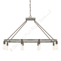 Capital Lighting Zac 8-Light 40" Wide Linear Urban Grey Island Chandelier 825981UG
