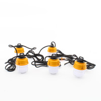 Satco S8976 100 W LED String Light 5000K 5 Interconnected Lamps cord and plug