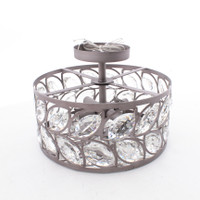 Elk 12244/4 Blemished Crisanta 4LT Semi Flush Mount Weathered Zinc Clear Crystal